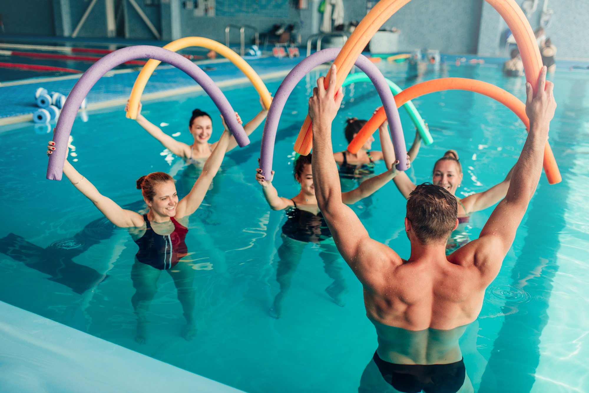 Aqua aerobics, healthy water sport